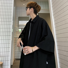 A553-P30夏季潮流ins标准翻领衬衫男新款文艺百搭纯色潮简约，男装衬衫，星座512-6