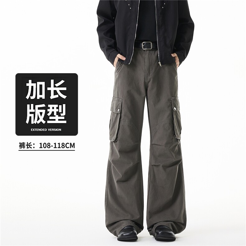 2025新款美式潮牌宽松直筒工装重工水洗闲牛仔情侣长裤 K8008/P63图片