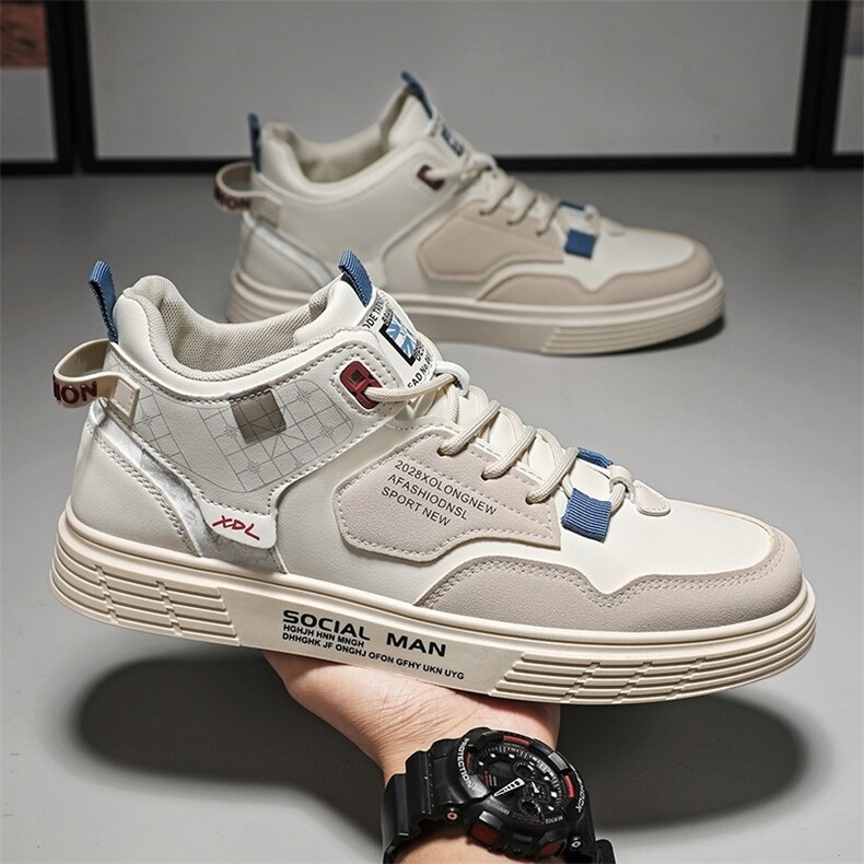 X6062P45男鞋学生厚底板鞋2023春季新款潮流百搭休闲小众设计帆布,男鞋休闲鞋,星座510A-2