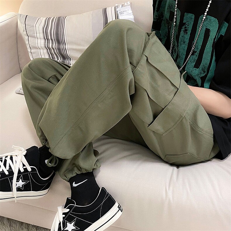 夏季工装宽松阔腿裤多口袋休闲裤韩版百搭复古束脚裤K3781-P33,男装休闲裤,星座512-2