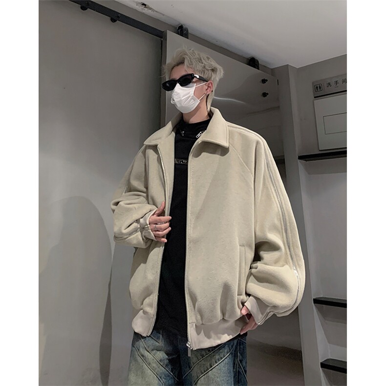 男装拉链呢料呢子夹克24冬季休闲呢子大衣外套XZ514-2-F22-P128,男装夹克,星座514-2(原B239)