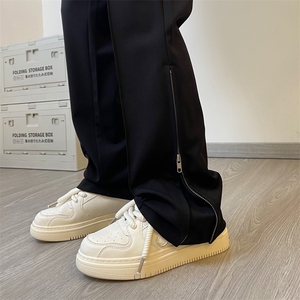 春装新款港风拉链西裤男垂感休闲裤宽松裤子XZ211-1-K2303-P55图片