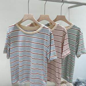 韩系彩条T，女装，xy35