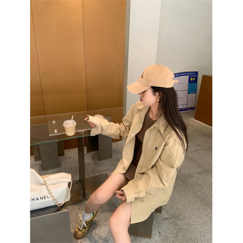 TC1399-P45小马刺绣休闲长袖衬衫上衣女新款宽松慵懒外搭衬衣外套,男装衬衫,星座617A-2
