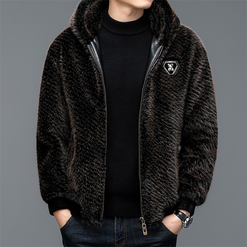 冬男士连帽外套中年商务休闲金貂绒夹克保暖上衣ZX8922-P255,男装夹克,星座1105-3