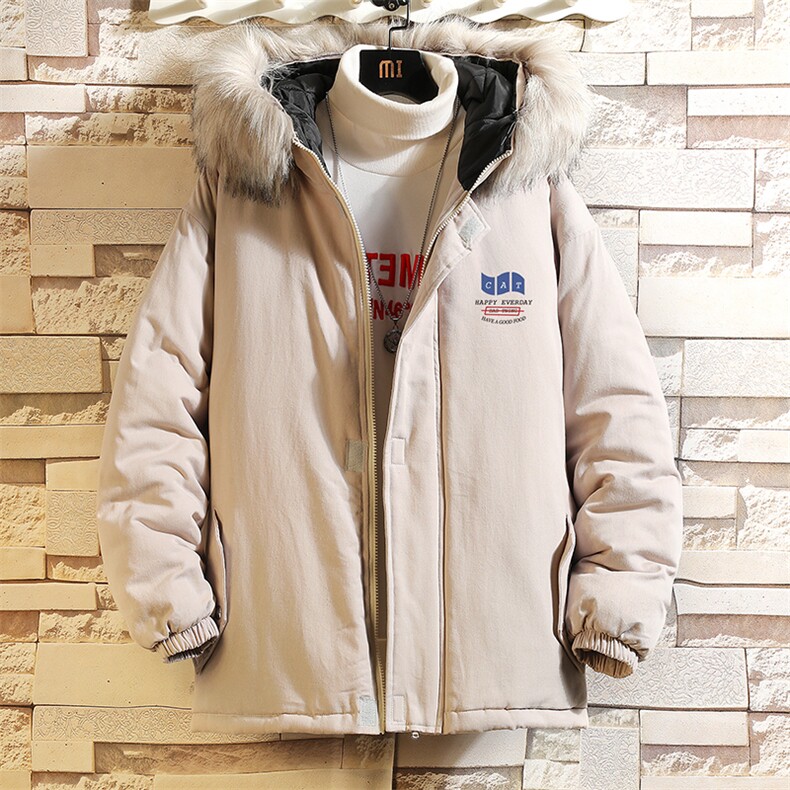 MM48014-P130冬季大毛领衣男士大码加厚袄男服砖墙挂拍,男装棉衣,电商A040A