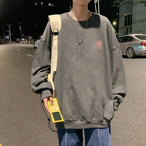 S6237-P28秋季圆领卫衣男大码韩版宽松长袖外套，男装卫衣，电商A040