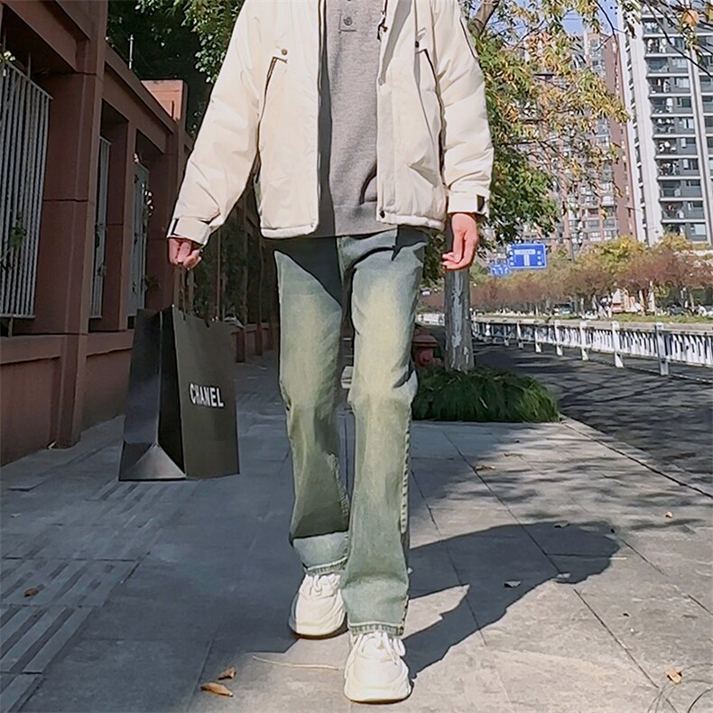 秋冬季男款长裤美式复古微喇叭牛仔裤高街休闲裤1412-2/992/P60,男装牛仔裤,星座1412-2