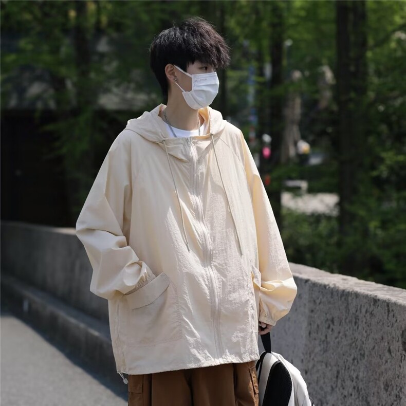 日系轻薄防晒衣男夏季宽松透气长袖连帽外套美式FS92-P40,男装防晒衣,星座1109-3