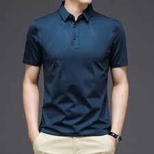 短袖t恤男士2023夏新款休闲宽松半袖冰丝速干上衣翻领透气polo衫,男装T恤,电商B212（原钱塘6029）