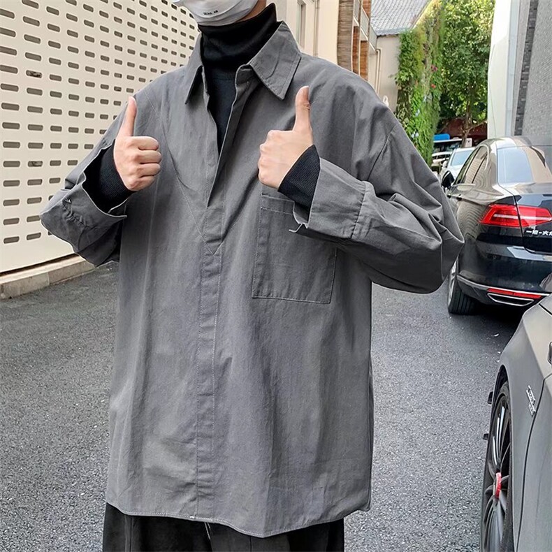 假两件衬衫男长袖高级感白色衬衣C31P42，男装衬衫，星座1116-2