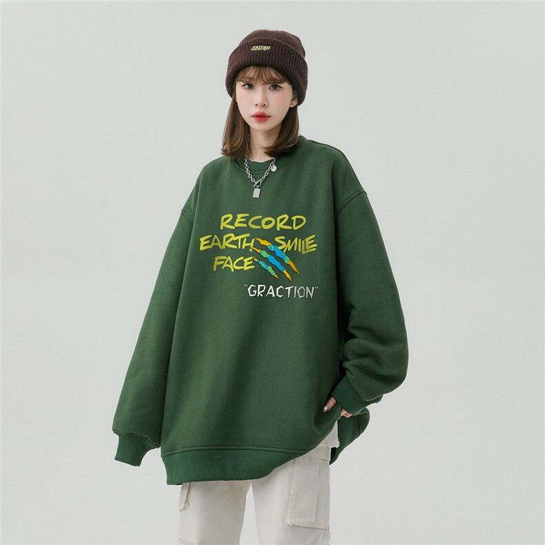 中性风23秋季时尚百搭宽松字母印花潮流卫衣W1040P30控48,男装卫衣,A247A