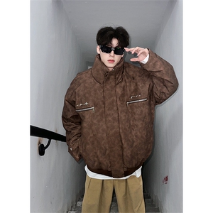 405A  美式复古个性金属设计短款皮衣棉服 MY24916-特批108控178图片