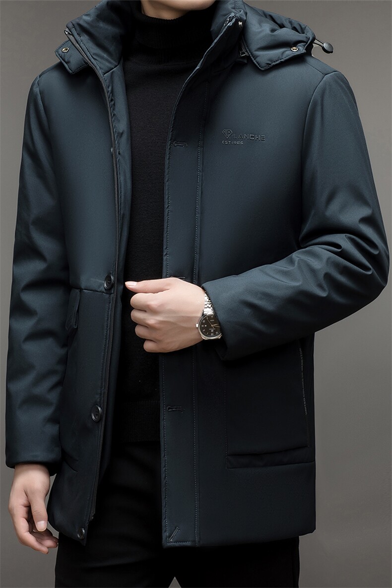 男士连帽纯色棉服2023冬季可拆卸帽加厚保暖棉衣中青年休闲外套,男装棉衣,电商B212（原钱塘6029）