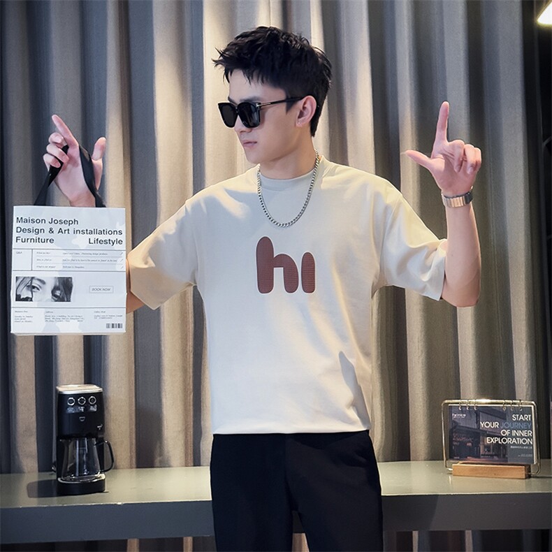 90111-P45夏季T恤男短袖半截袖重磅高品质上衣痞青年半袖,男装T恤,电商D327