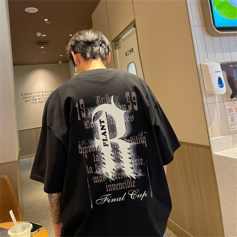 230g重磅纯棉港风短袖t恤男DT3137-P25控38,男装T恤,电商B370