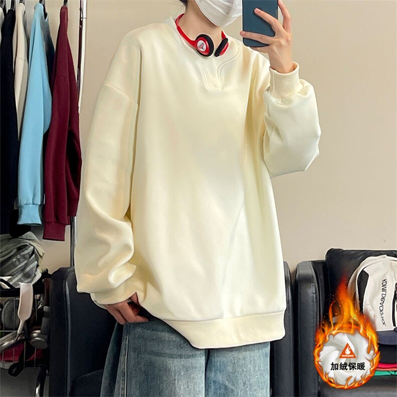 重磅320克亨利领宽松休闲卫衣男W4647JR（加绒）特P42/W4647特P35,男装卫衣,电商A007