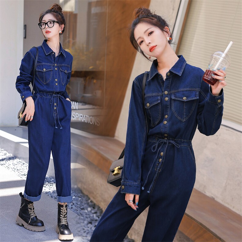 长袖连体裤女2024春装新款女装韩版时尚休闲裤连衣裤潮，女装连体裤，慧尚依恋