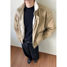羊羔毛立领棉服男款冬季复古工装夹克加厚保暖棉衣外套JM6031，男装夹克，星座1116A（原606A-3）