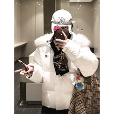 1506-1/M78411/P86潮流时尚潮流白色毛领连帽加厚棉服，男装棉衣，星座1506-1