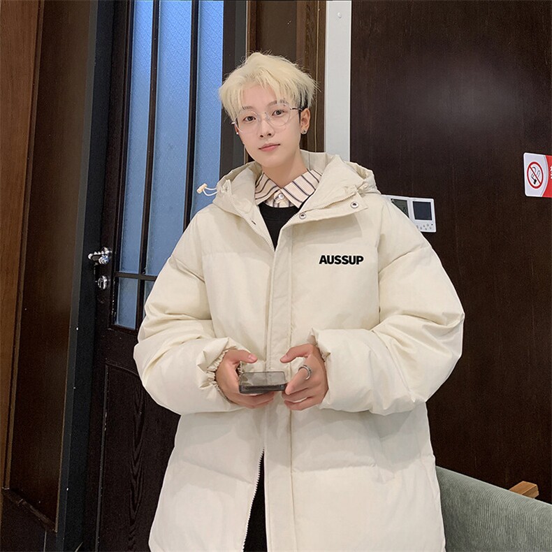 白色男士外套连帽宽松秋冬棉服面包服MY606P78直播,男装棉衣,星座1904A-1