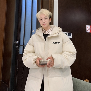 白色男士外套连帽宽松秋冬棉服面包服 MY606 P78 直播图片