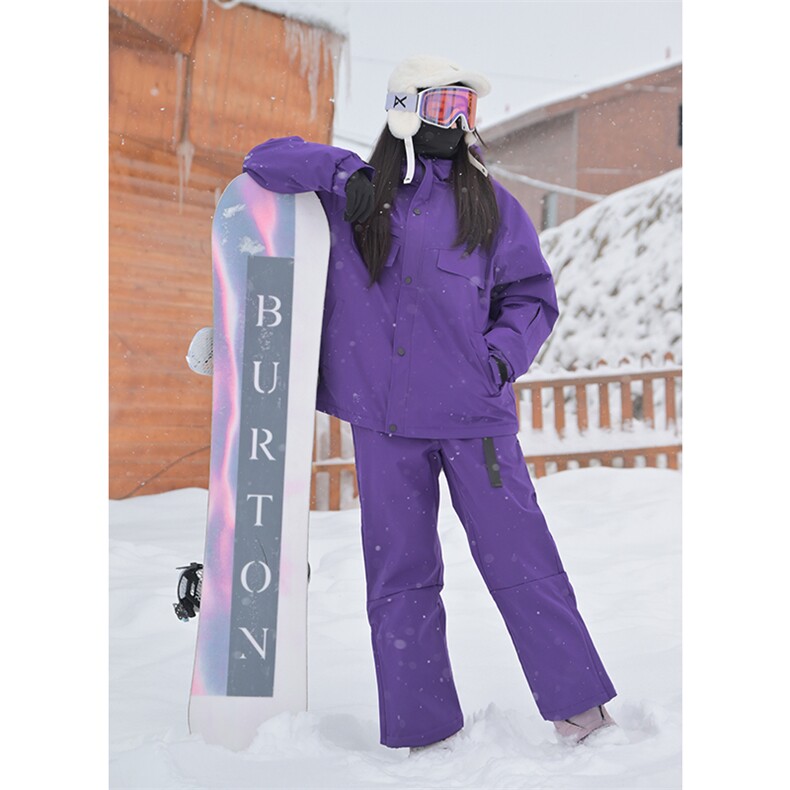 冬款防风防水单板双板保暖加棉加厚连帽滑雪服外套男女HF58-P160,男装棉衣,电商A001