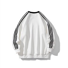 2026中性风三杠条纹圆领字母印花休闲大码M-5XL卫衣男WY77765P48，男装卫衣，星座227-7