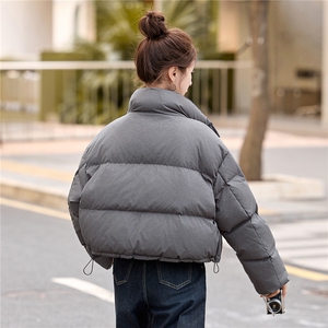 短款羽绒服女2025冬季新款小个子宽松立领白鸭羽绒面包服外套图片