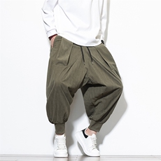 秋冬风休闲裤男宽松大码束脚哈伦裤潮流日系印花裤子AK39P50，男装休闲裤，星座220-2