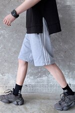 2021夏季港风潮大码新宽松男运动条纹卫裤休闲裤短裤K2036-P30，男装休闲裤，电商A001