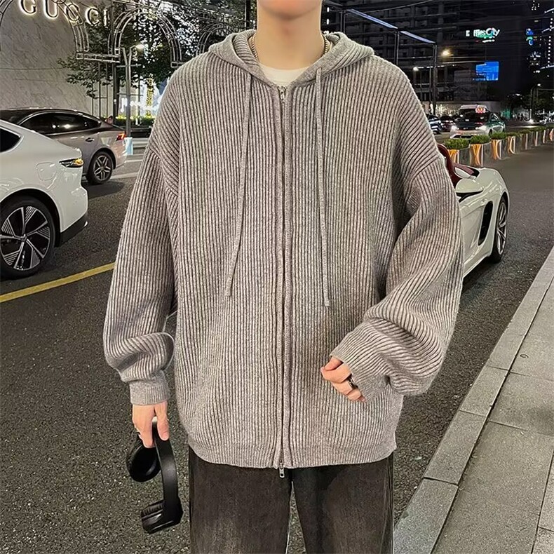 日系文艺港风毛衣男春秋季休闲百搭潮流长袖外套,男装针织衫/毛衣,星座716-2