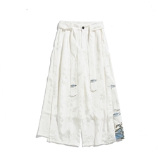 2026夏风男装冰丝唐装汉服重工刺绣休闲裤阔腿裤棉麻D533/P85，男装民族服装，星座206（原A221）