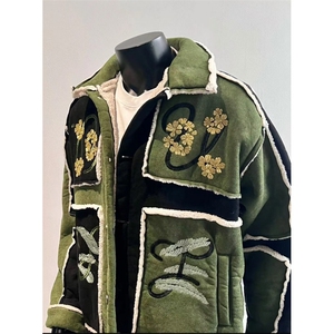706-1-MY531-P118  冬季男士拼接撞色翻领棉衣复古保暖棉服外套图片