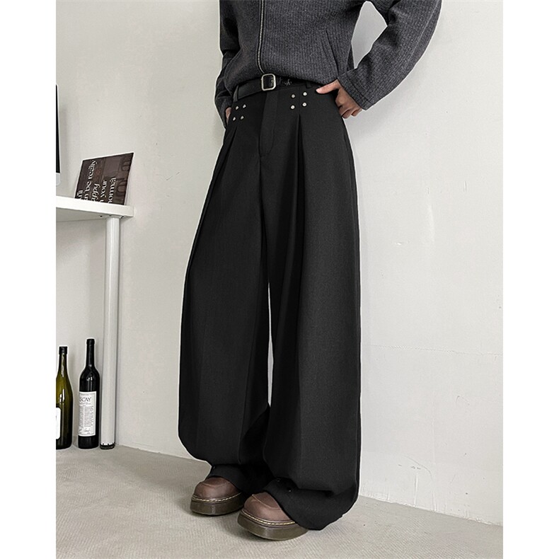 西装裤子男日系裤子宽松直筒休闲长裤垂感阔腿西裤K0288-P50，男装西裤，星座308B-2