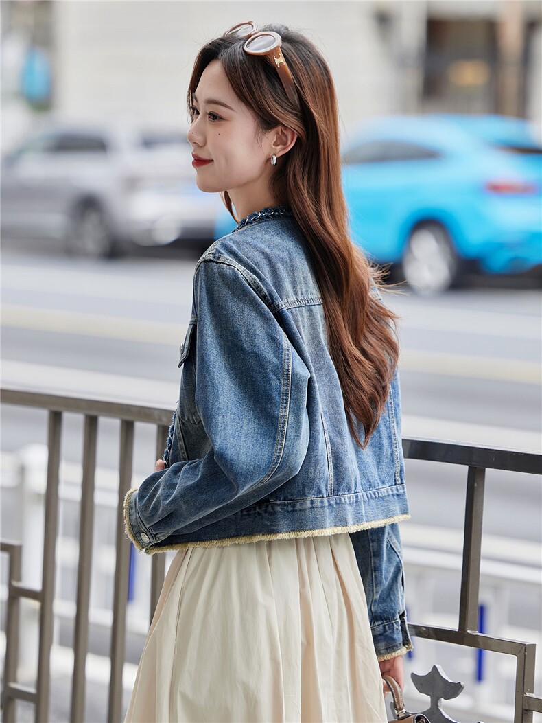 牛仔外套女2025秋季新款洋气时尚复古百搭显瘦牛仔夹克上衣外套,商品下架区,靓衣阁