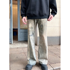美式复古微喇牛仔裤潮牌痞帅做旧水洗炸街裤GA175-P60，男装牛仔裤，星座208-5