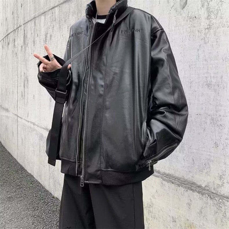 A956P95秋冬加厚外套皮衣皮夹克机车防分上衣青年男生外套,男装夹克,星座512-6