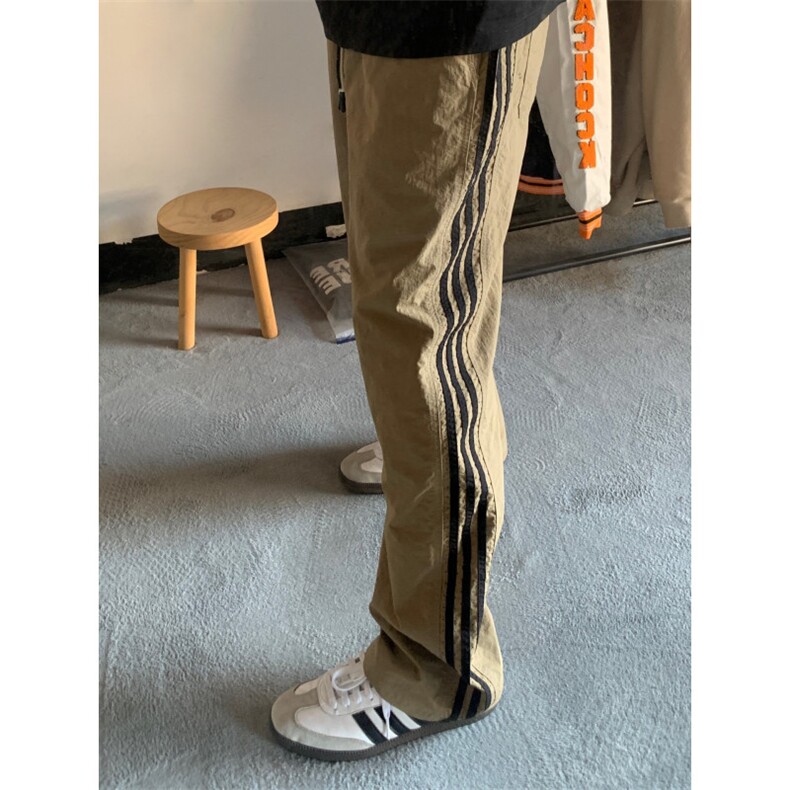 【有货】三条杠裤子男山系户外宽松直筒侧边条纹休闲裤BN02LL-P45,男装休闲裤,星座1007（原301D）