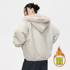 现货高品质美式高街冬季重磅硬挺短款座山雕毛领棉衣男女加厚外套，男装棉衣，电商A486