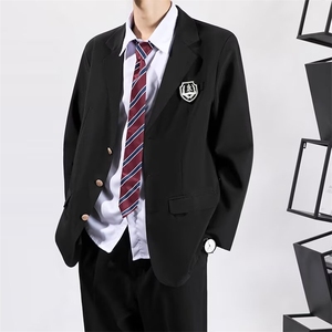 四件套班服领带衬衫长裤休闲西装套装2024秋冬ins外套W6113-P113图片
