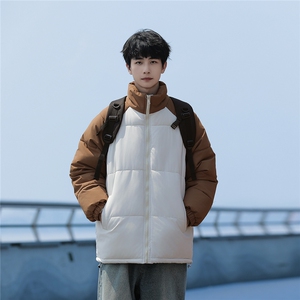 海边时尚宽松拼接撞色休闲百搭立领棉服A247-MY8891特批65控98图片