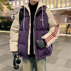 冬季新款韩版假两件宽松大码加厚棉衣外套XZ102B-1-M6636P125，男装棉衣，星座102B-1