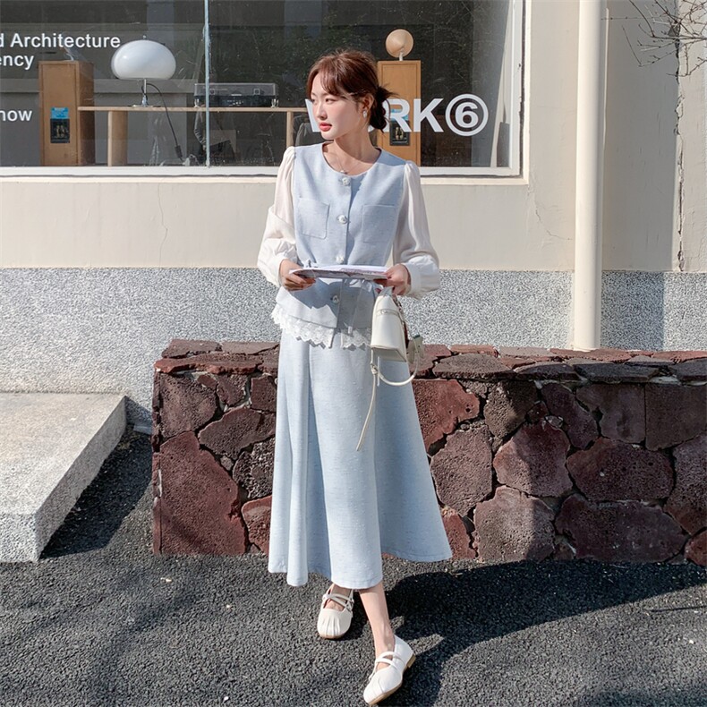 2026年春季法式优雅早春两件套套裙女温柔风气质穿搭,女装套装/套裙,霓裳依族
