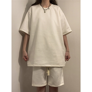 中性风麂皮绒短袖T恤男DT8766P23短裤男DK8767P32套装TZ8757P55图片