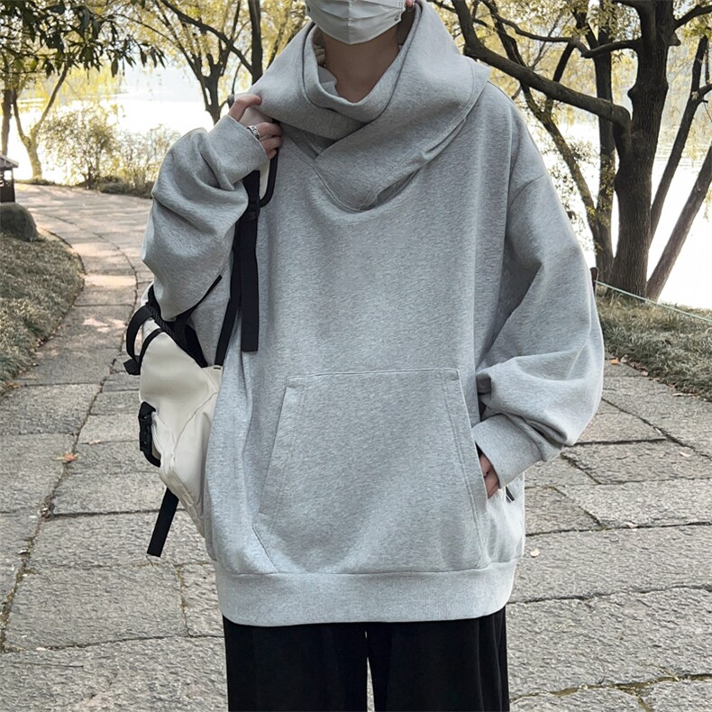 堆堆领社恐人纯色卫衣男潮ins港风潮流KK00P33,男装卫衣,星座1116-2
