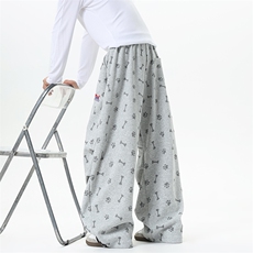 【现货】XZ1218BKW17特价P48美式灰色印花运动褶皱卫裤，男装休闲裤，星座1218（原611-3）