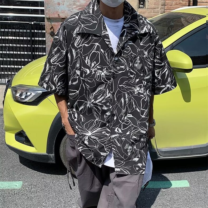 夏季新款衬衫潮流慵懒男方领衬衫S808P32,男装衬衫,星座1116-2