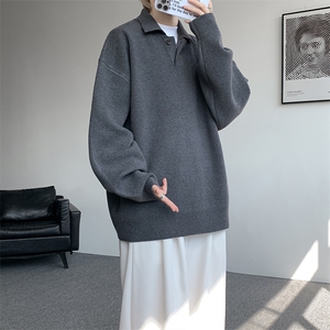 高级感POLO毛衣外套男慵懒风纯色针织衫美式百搭上衣 MY1231特P50图片