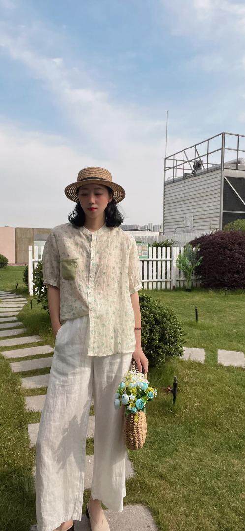 纯苎连衣裙小衫裤子裙子衬衣 时尚风 风淑女风休闲风，女装连衣裙，川哲